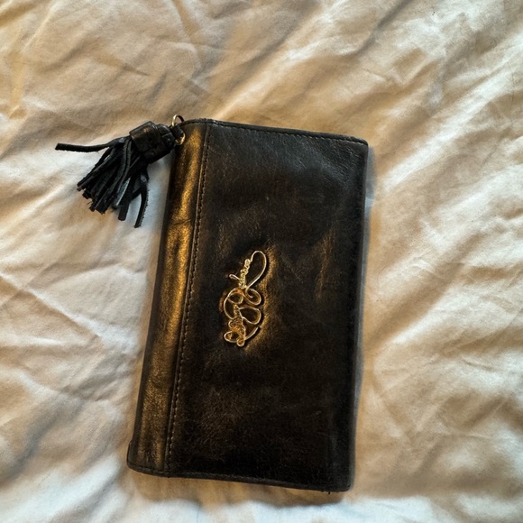 Vintage Betsey Johnson genuine leather wallet chain heart rare - Picture 3 of 5